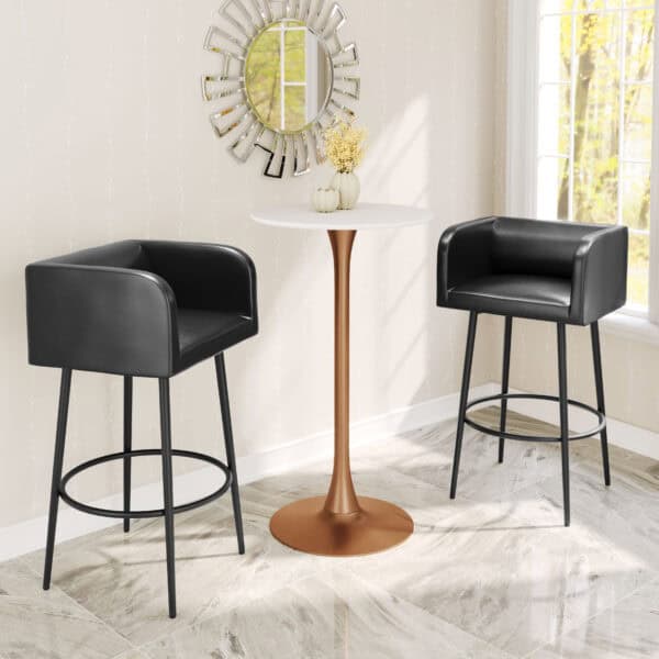 White-and-Gold-Bar-Table-with-Round-Top-and-Pedestal-Base