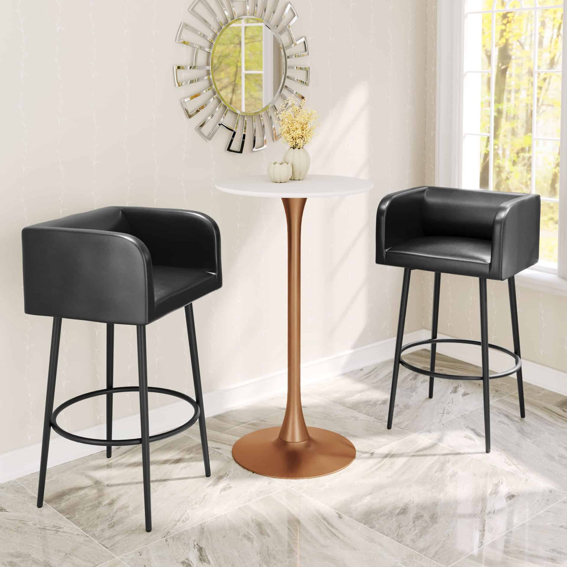 White-and-Gold-Bar-Table-with-Round-Top-and-Pedestal-Base