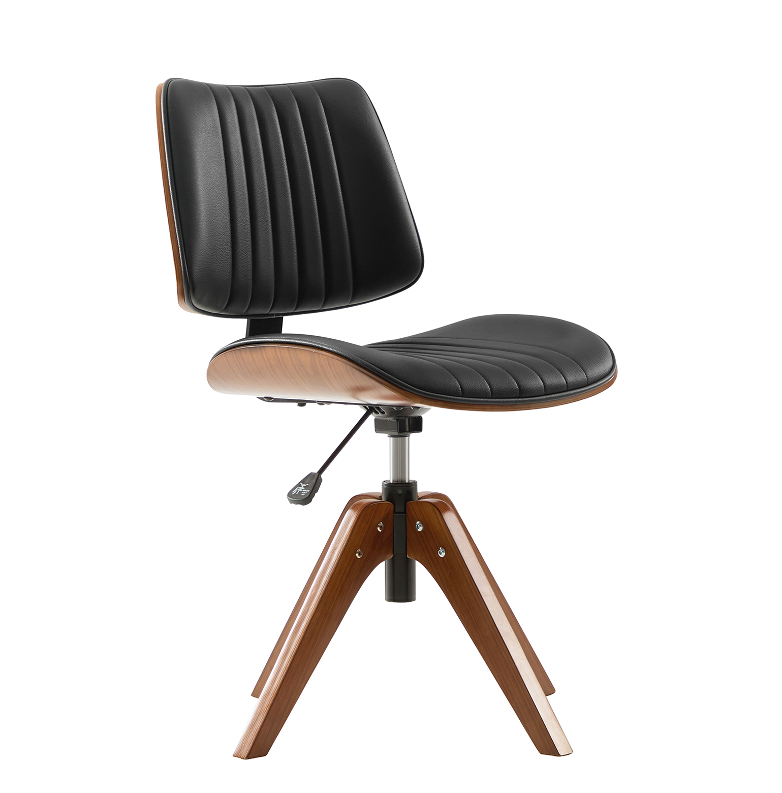 Will-Black-Mid-Century-Modern-Wood-Swivel-Office-Chair