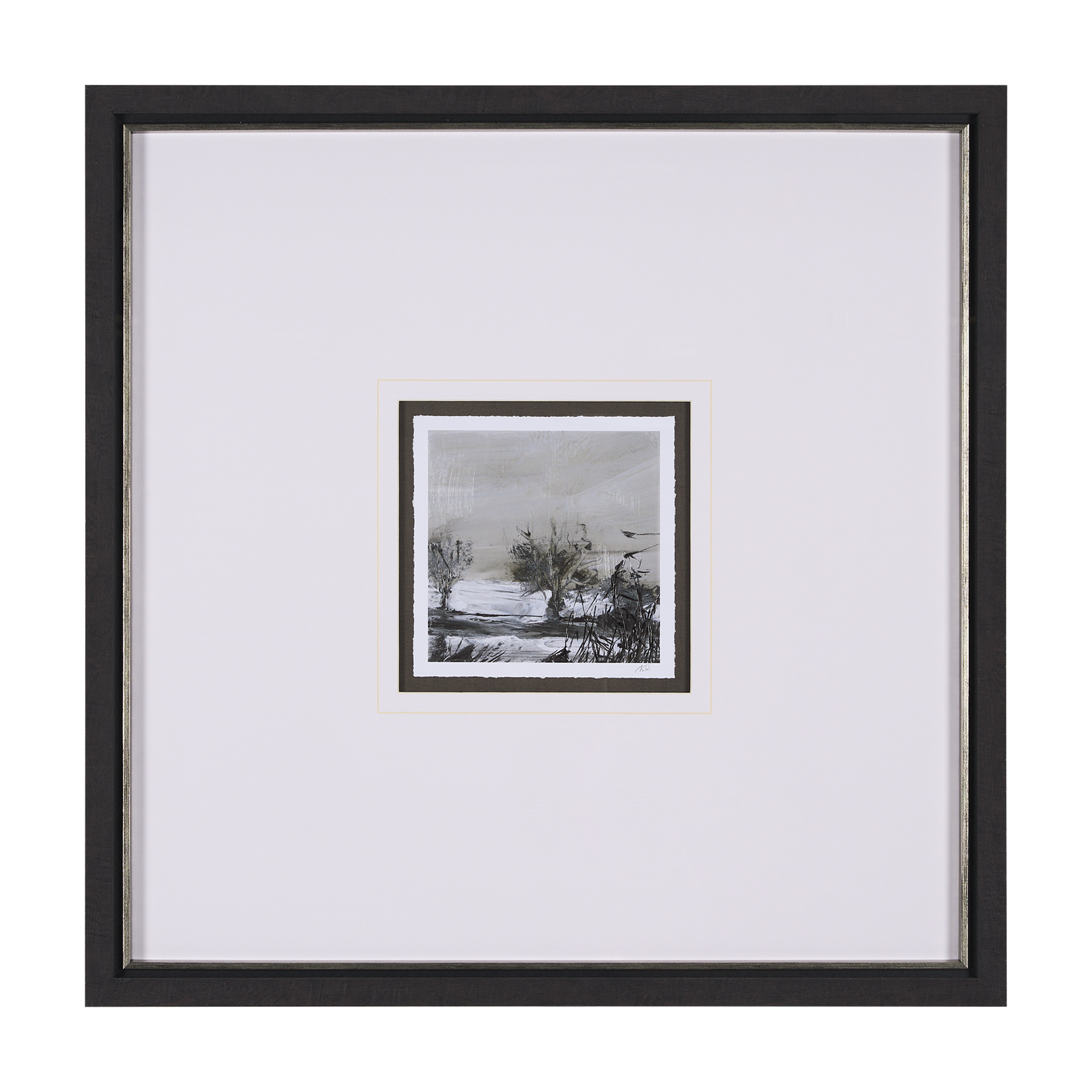 Winter-Day-IV-by-Mercana-Studio-a-Hand-Embelished-Textured-Framed-Art-Print-Matted-under-Glass