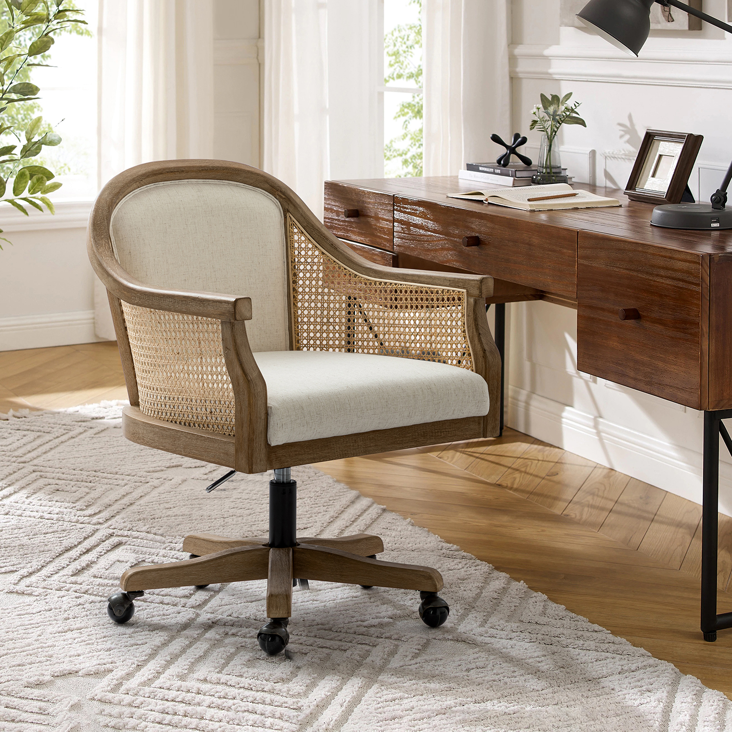 Xaver-Ivory-Rattan-Swivel-Adjustable-Height-Task-Chair